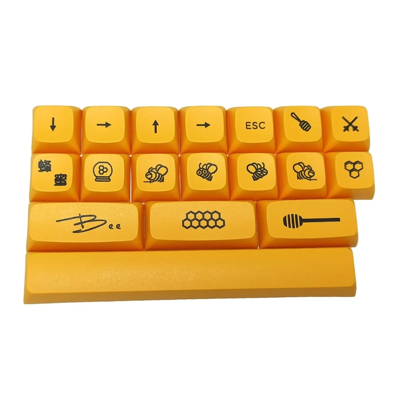 18 Keys Customized Honey Milk Key PBT Dye Subbed Keycap XDA Profile Key Cover for DIY Mechanical Keyboard GK61 SK61