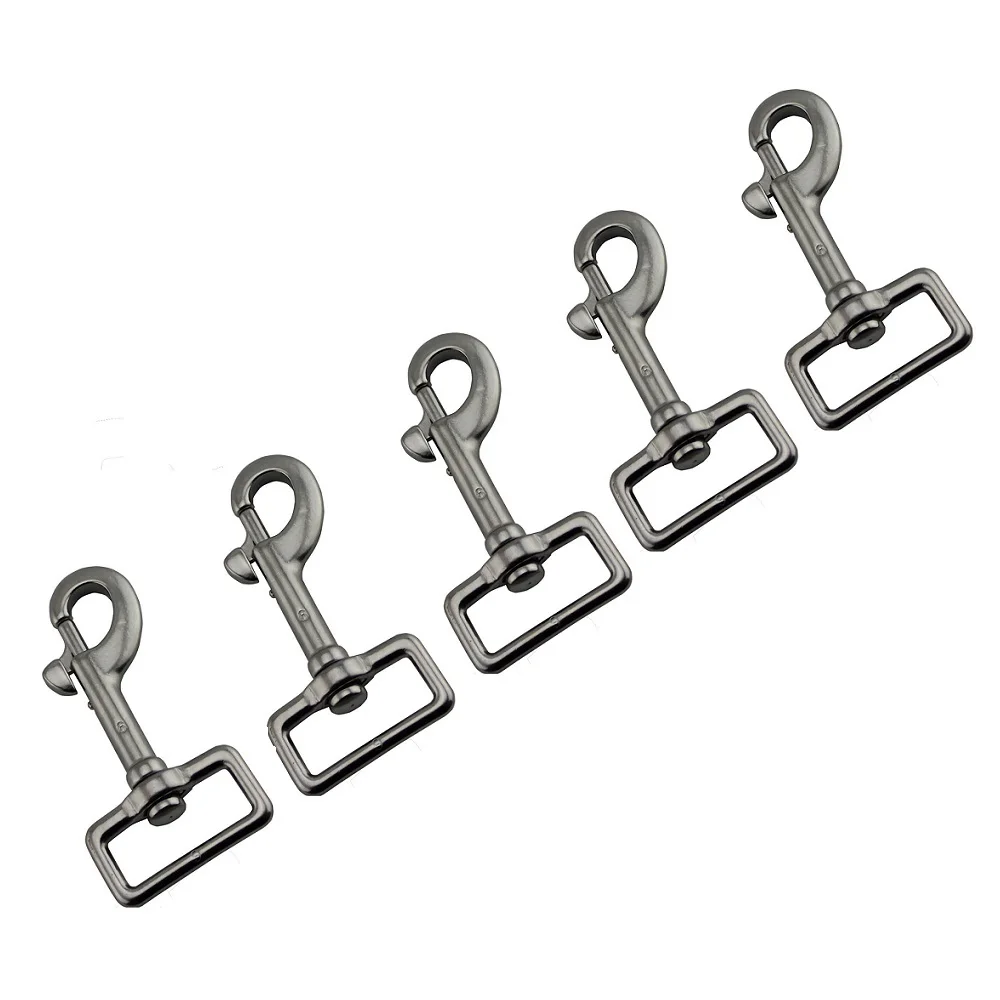 5Pcs 316 Rvs 80Mm Swivel Vierkante Lente Hond Snap Haak Zware Sleutelhanger Snap Haak