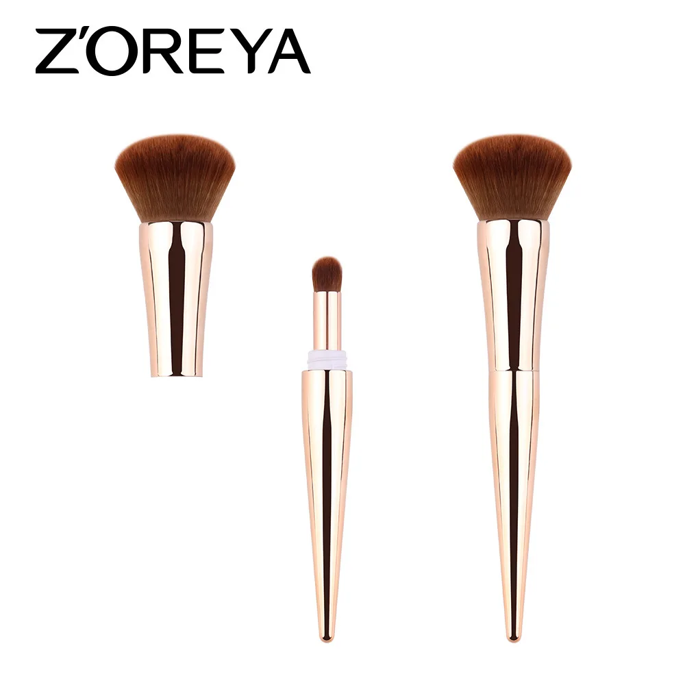 Zoreya New Style Multi-functional Makeup Brush-in-Nylon Wool Electroplated Plastic Handle Powder Brush Eyeshadow Brush