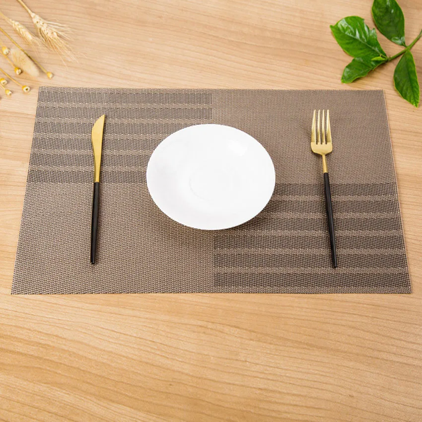 4 Pcs/set Simple Stripe PVC Placemats Kitchen Dining Coffee Table Place Mats Coasters Kitchen Accessories Individuales De Mesa