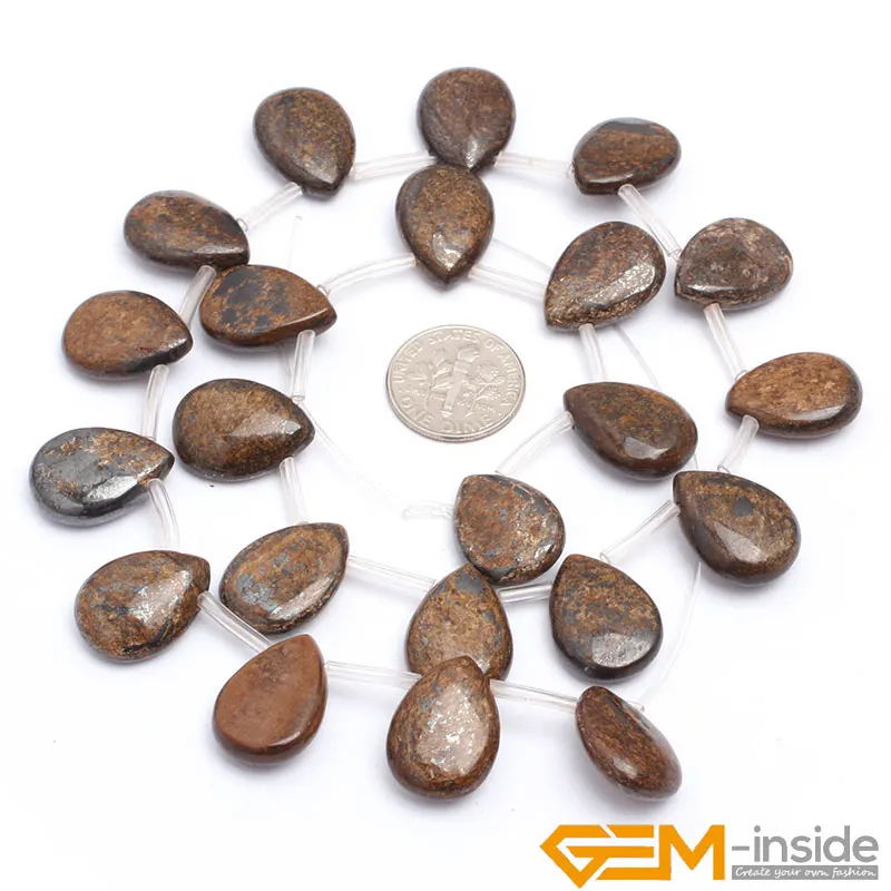 Natural Stone Bronzite Jaspers Teardrop Top-Drilled Bead For Jewelry Making Strand 15 Inch DIY Jewelry Bracelet Bead