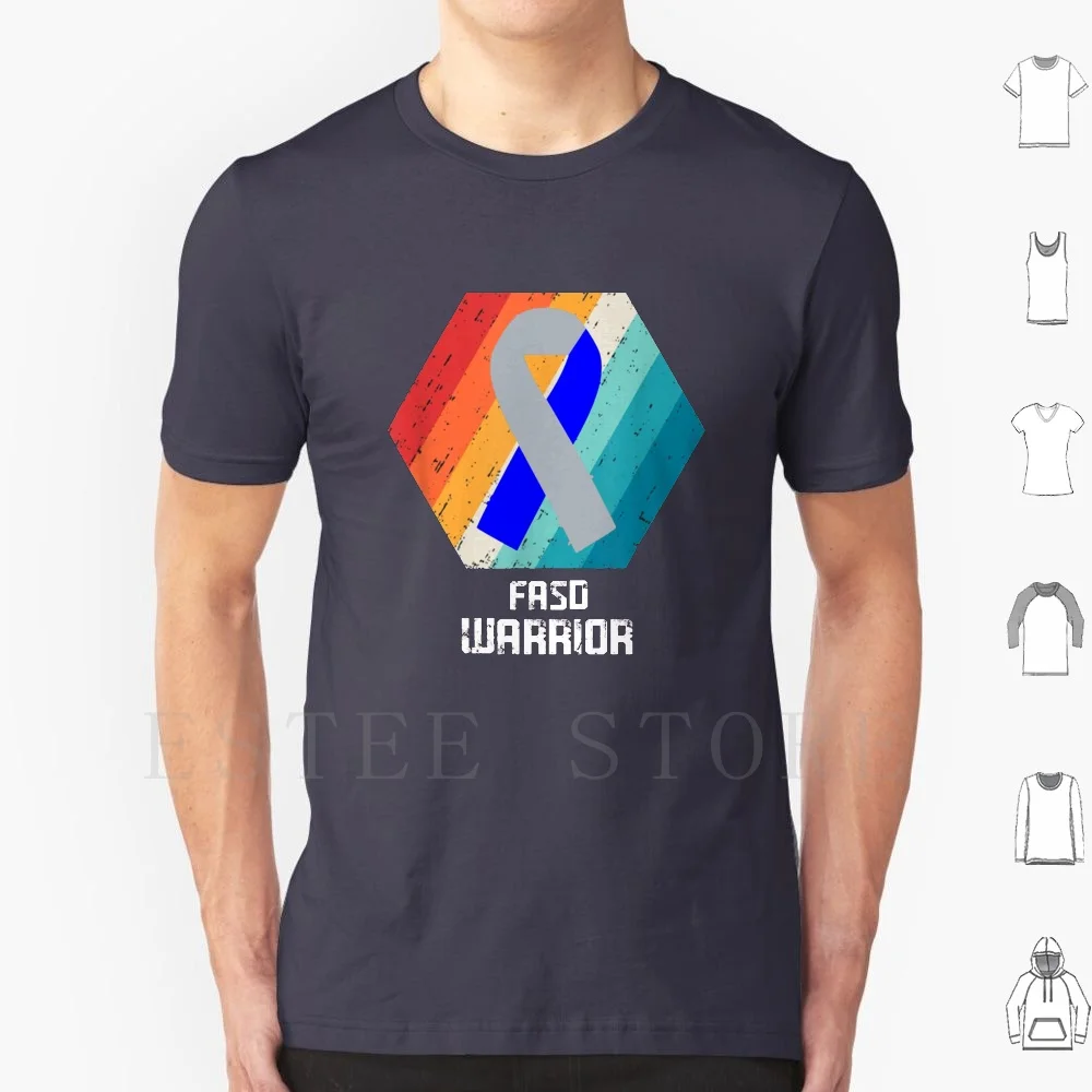 Fetal Spectrum Disorder Fasd Awareness Support Survivor Blue & Silver Ribbon Gifts T Shirt DIY Big Size 100% Cotton Fetal