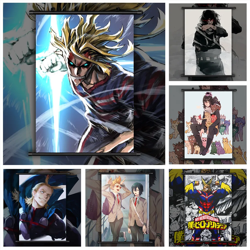 Anime Boku no My Hero Academia Eraser Head All Might Present Mic Manga Canvas Painting Wall Art Photo Children Room Decoration