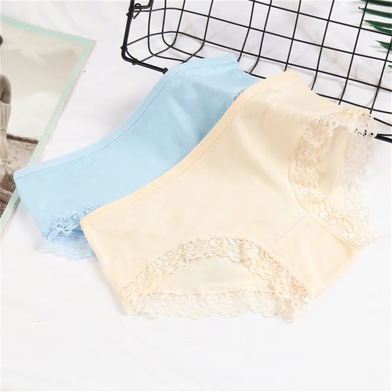 3 Pcs/Lot Girls Lace Underwear Cute Knot Soft Breathable Briefs Young Girl Panties Solid girl Briefs Children Clothes