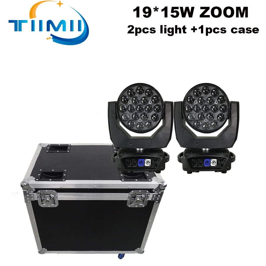 1~10pcs LED Zoom Wash 19X15W Moving Head Light RGBW 4in1 LED Lyre Beam Professional DJ Disco Equipment Stage Lights Flightcase