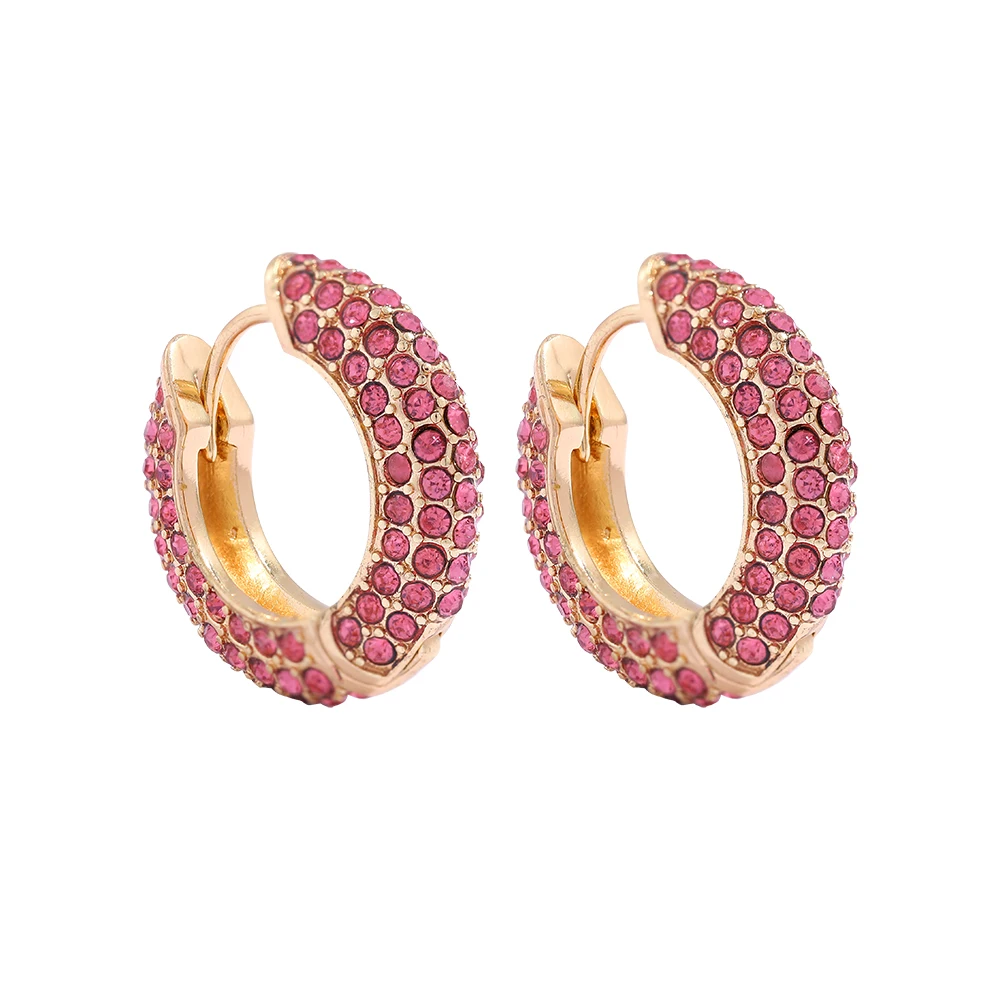 European Women Fashion Huggie Hoops Earrings Trendy Multicolor CZ Pearl Cartilage Earrings Female Ear Piercing Cuff Jewelry