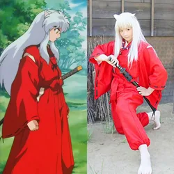 Anime Cosplay Red Inuyasha Costume Kimono Samurai Suit For Men Halloween Costumes For Men Japanese Style Clothing