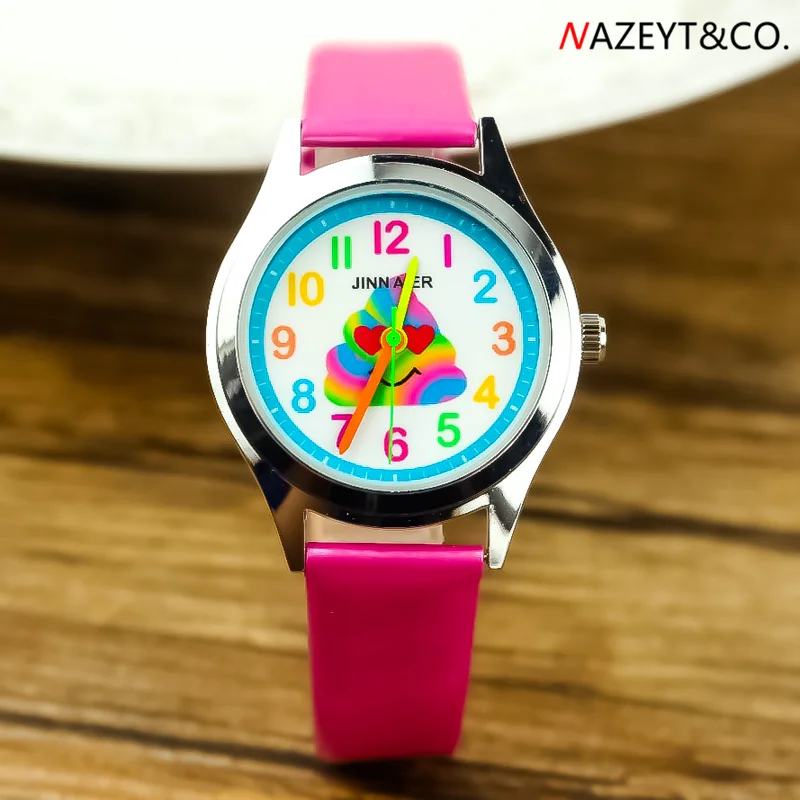 dropshipping new fashion children fun watch little boys girls cute cartoon jelly wristwatch kids halloween pu leather gift clock