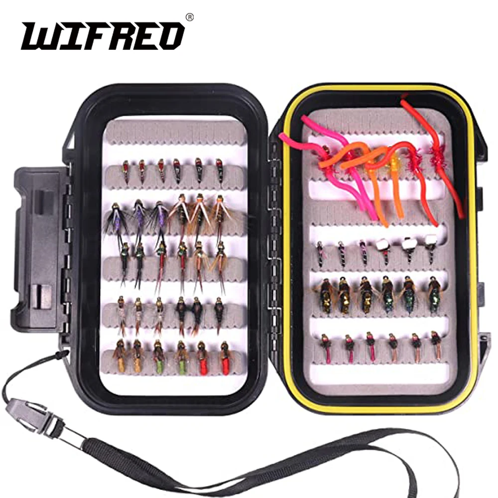 

Wifreo 54pcs Fly Fishing Nymph Flies Assortment BH Wet Fly for Trout Fishing with Waterproof Fly Box