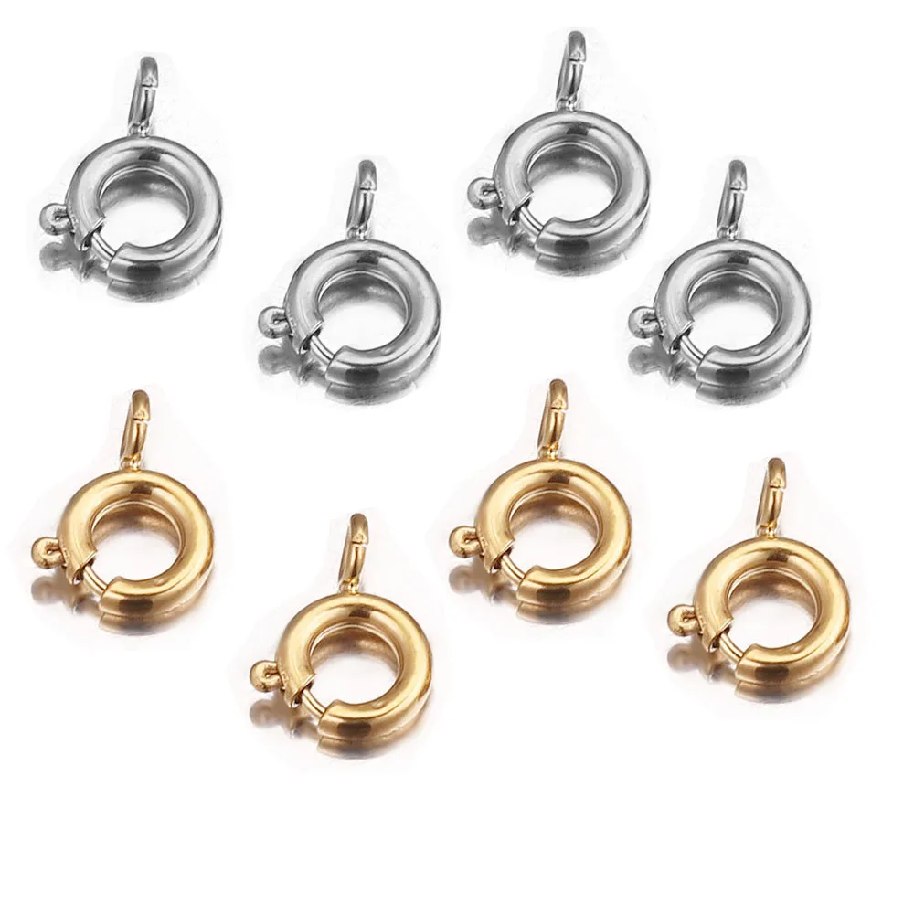 5pcs/lot Stainless Steel Spring Ring Clasp With Open Jump Ring Accessories For Jewelry DIY Findings Components