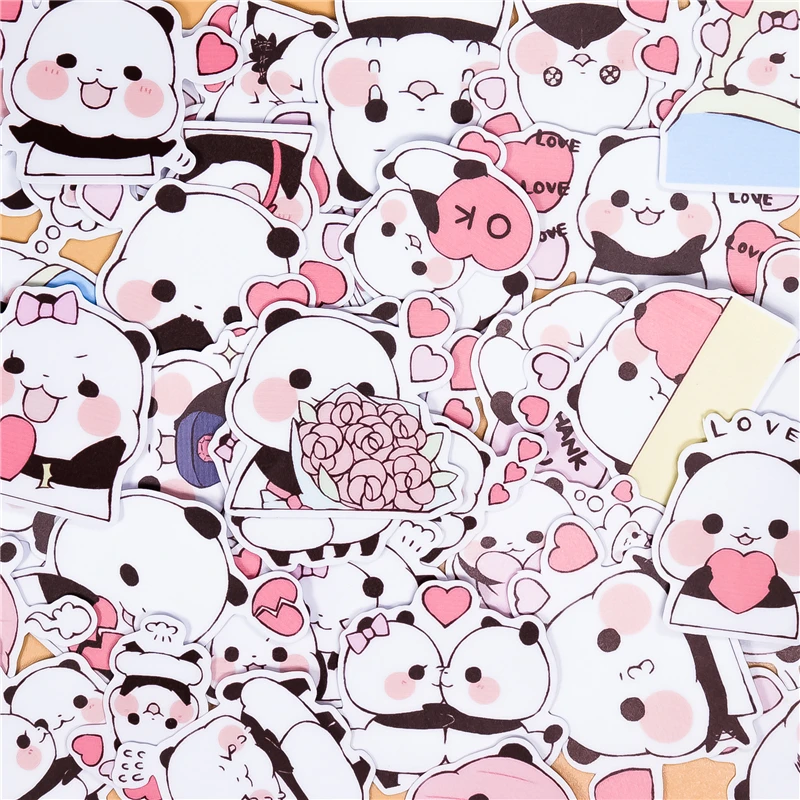 40PCS Creative Cute Little Panda Paper Sticker Decoration DIY Ablum Diary Scrapbooking Label Sticker Cute Stationery Decorative