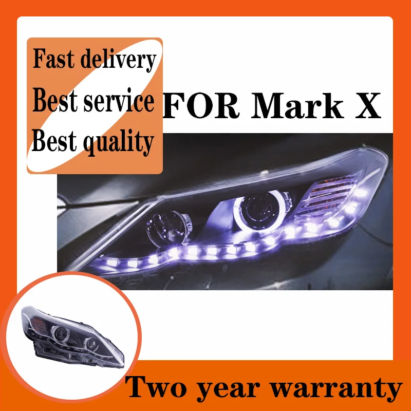 

Для Toyota Mark X фары 2010-2013 Reiz светодиодный ные фары DRL Hid фары ангельские глазки Биксеноновые лучевые аксессуары