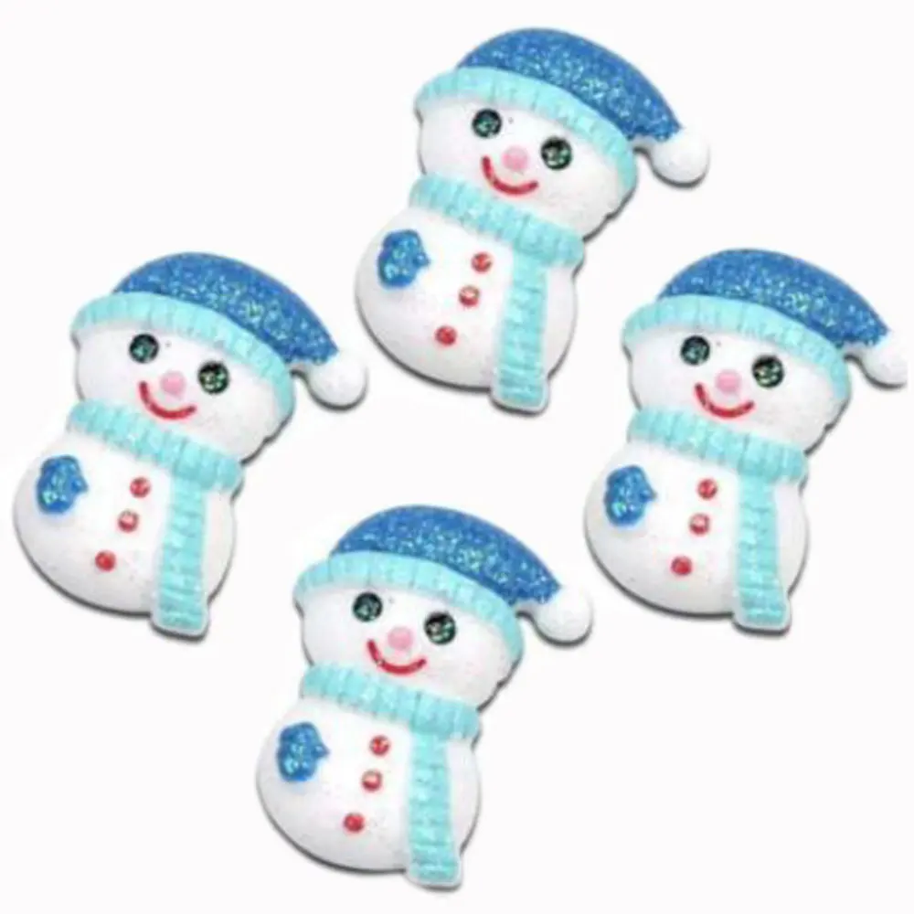 

Blue Resin Snowman Decoration Crafts Beads Flatback Cabochon Scrapbook DIY Embellishments Accessories