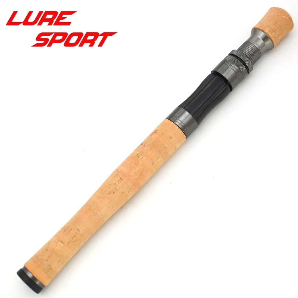 LureSport Black wood Aluminum reel seat 16cm 24 cm Cork Grip Butt Set Rod Building Component DIY Accessory