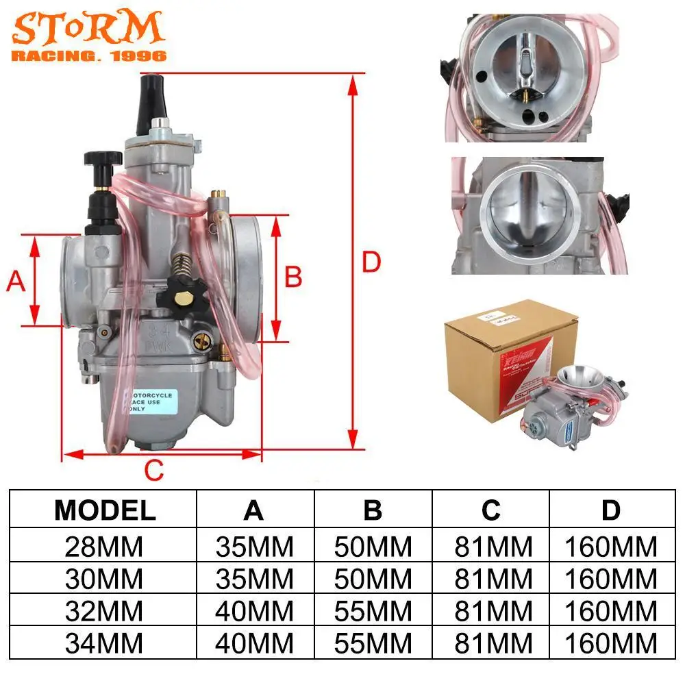 With Power Jet For KOSO PWK 28 30 32 34 2T 4T For Keihin Mikuni Carburetor Carburador Universal For Yamaha Suzuki Honda 75-250cc