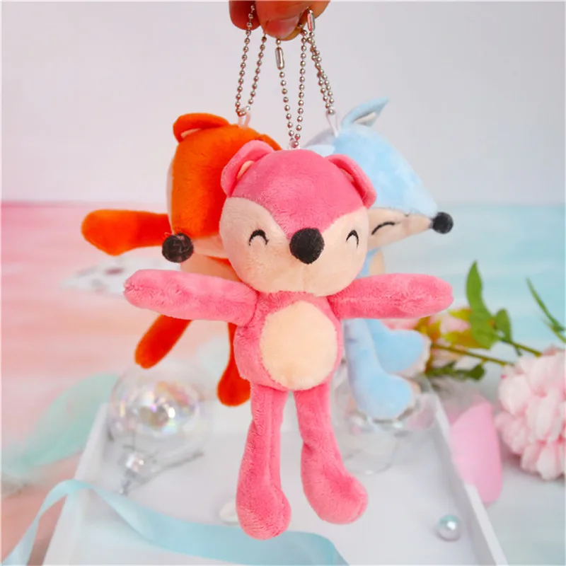 1PCS 13CM Fox Plush Toy Girl Heart Long Legs Doll Pendant  Animal Fill Pendant For Girls&Boys&Childs Christmas Gift