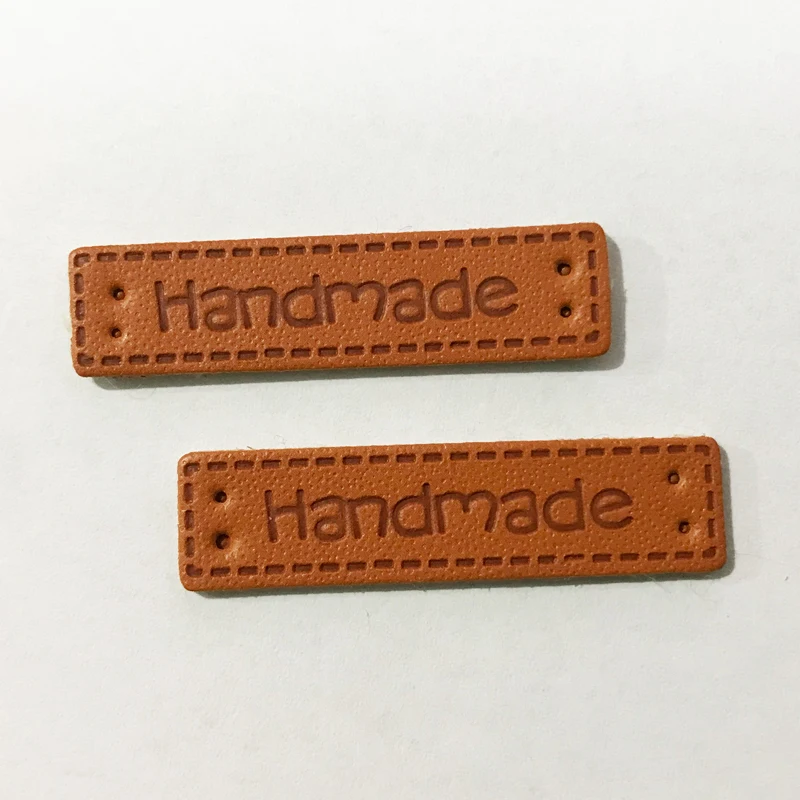 10 Options Small Hand Made Leather Labels for Clothing Gift Hat Sewing Leather Tags Handmade Leather Skin Decorative Tags