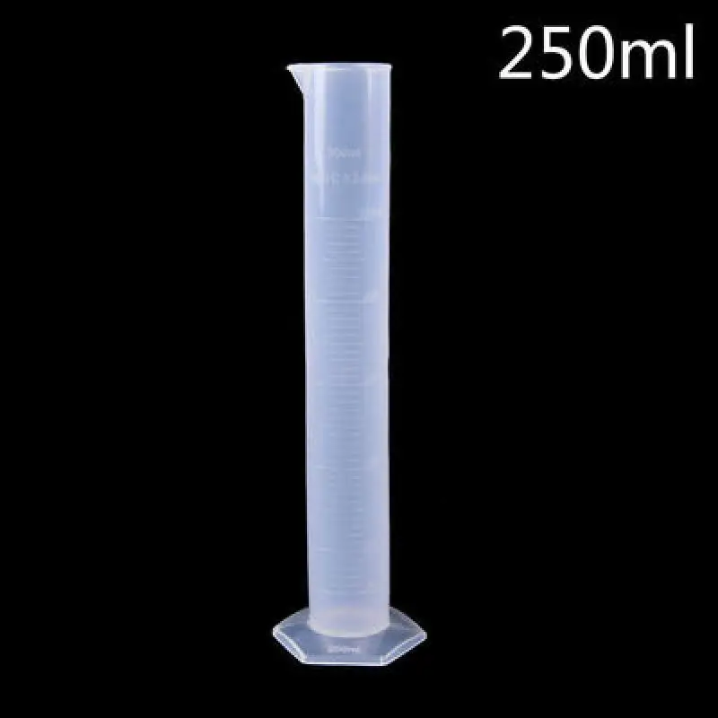 Transparent Measuring Plastic Graduated Cylinder Plastic  Trial Test Liquid Tube Lab Tool 10/ 25/ 50/ 100 /250 /500 /1000ml