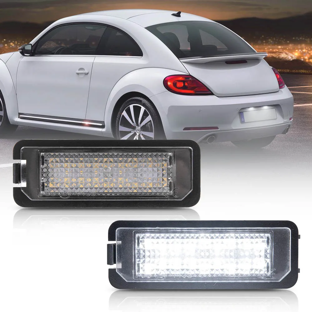 Car LED License Number Plate Light Bulb For Volkswagen VW Amarok Bettle Golf VI VII Passat B7 Saloon Polo V Seat  Leon III