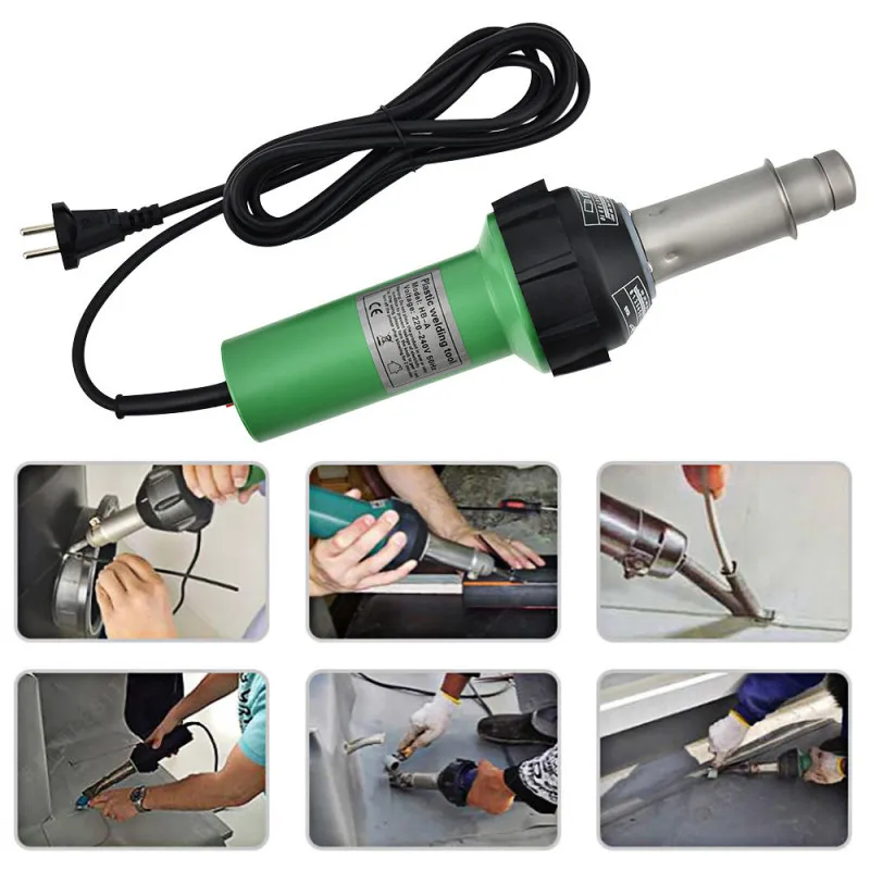 1600W Hot Air Torch Electric Heat Gun Plastic Welding Torch Spot Welding Machine Hand Tool with 6PCS Nozzle Welding Accessories