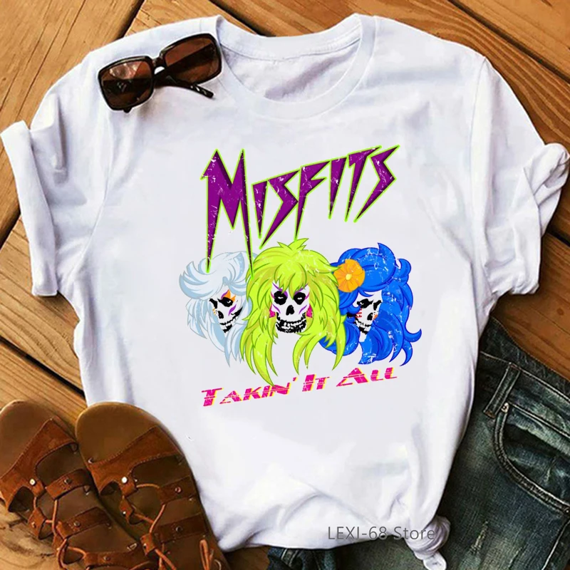 Newest Tshirt Women Jem And The Holograms Funny T Shirt Haut Femme Harajuku Kawaii Hip Hop T-Shirt Female Streetwear Tops