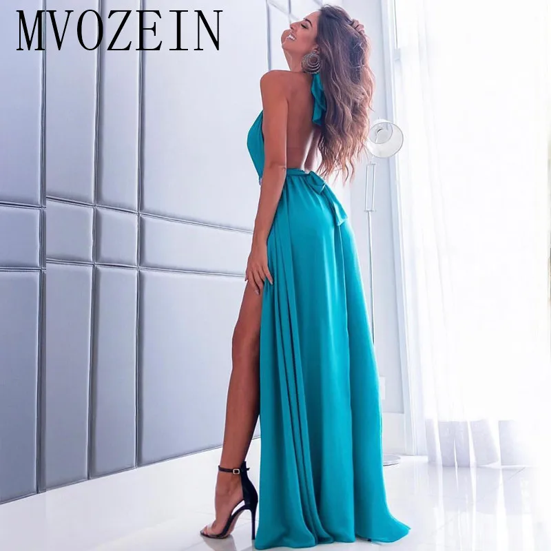 Mvozein Elegant ชุดราตรียาว A-Line Sleeveelss สูงแยก Robe De Soiree ชุดราตรียาว2023 Vestidos