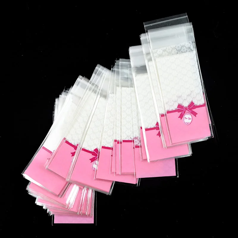 100pcs 5x10cm Mini Opp Plastic Cookie Packaging Cellophane Self-Adhesive Bag Gift Self Sealing Small Bags Candy Biscuits Packing