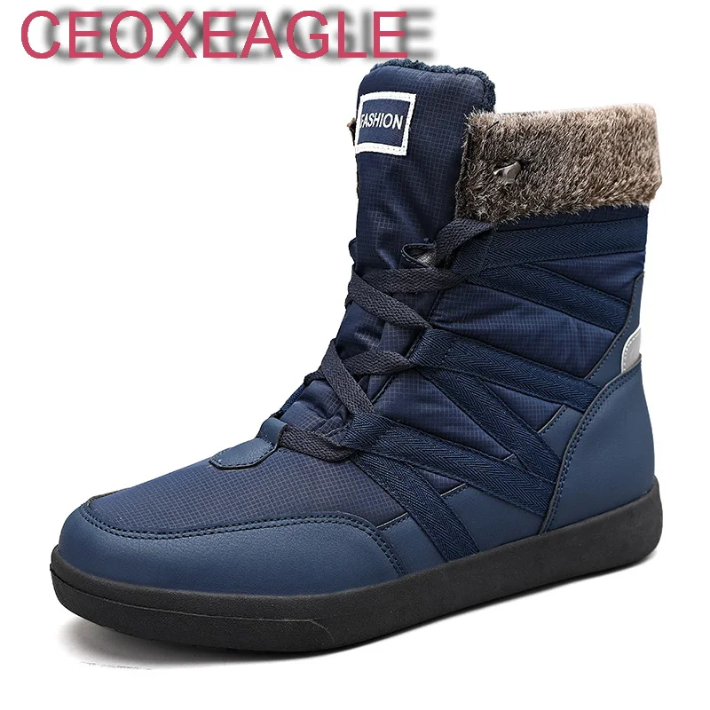 

2021 Women Winter Fur Ankle Snow Boots Comfortable Thick Plush Keep Warm Sneakers Ladies Flock Platform Cotton Shoes Botas Mujer