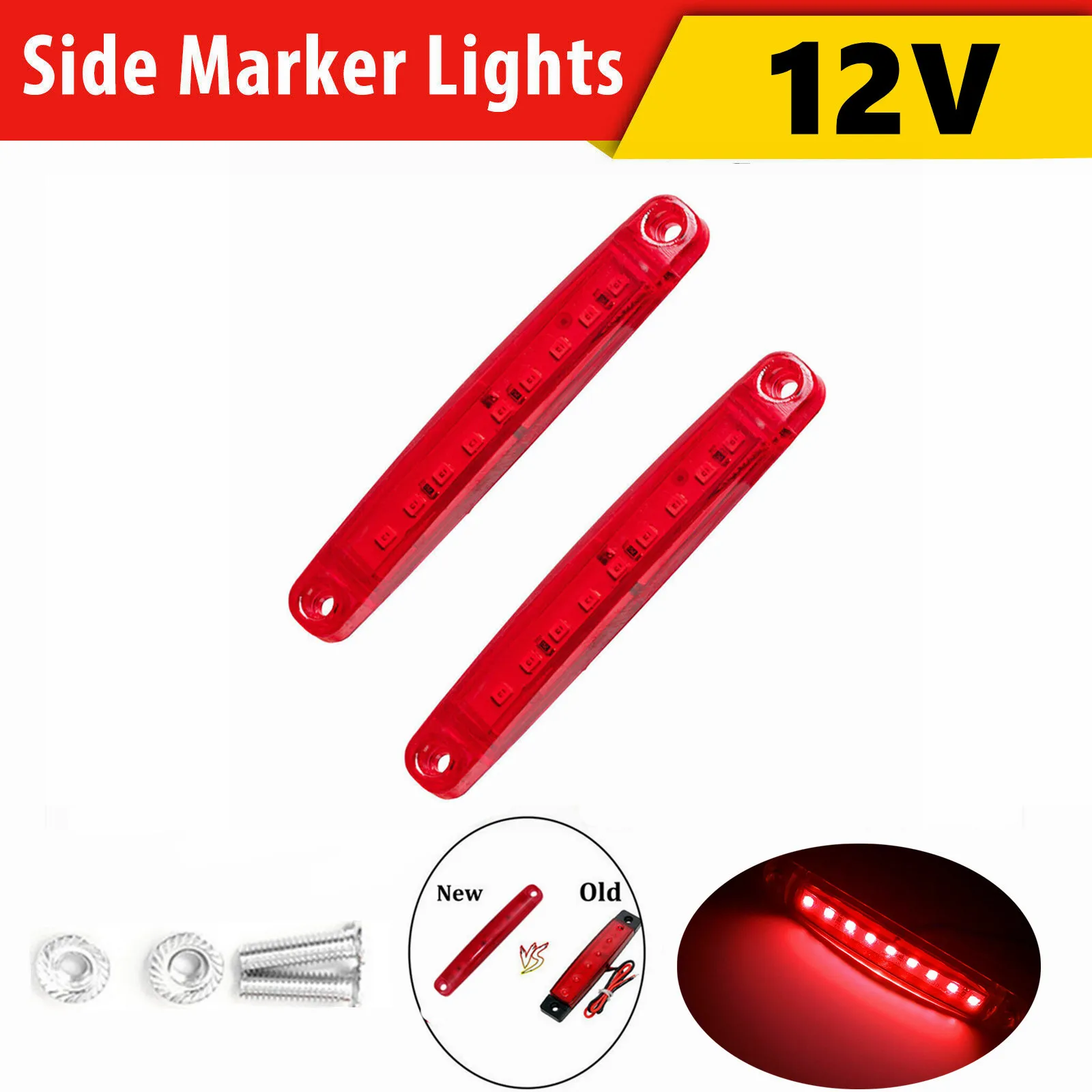 2PCS 9SMD Red Trailer Lights 12 v Side Marker Light Caravans Rear Light Trailer Light 12 v Rear Truck Lights LED Lamp 12v