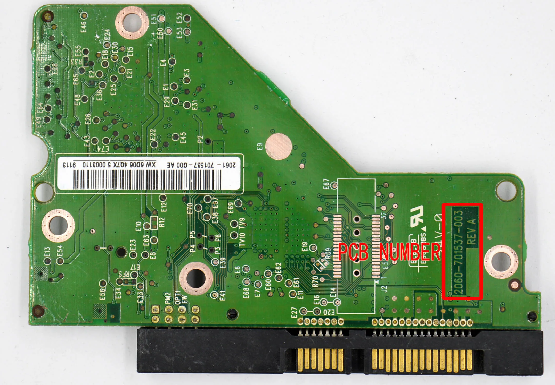 HDD PCB المنطق المجلس/2060-701537-003 REV A/2061-701537-G00 ، 2061-701537-E00 ، 2061-701537-Y06 ، 2061-701537-H00 #3