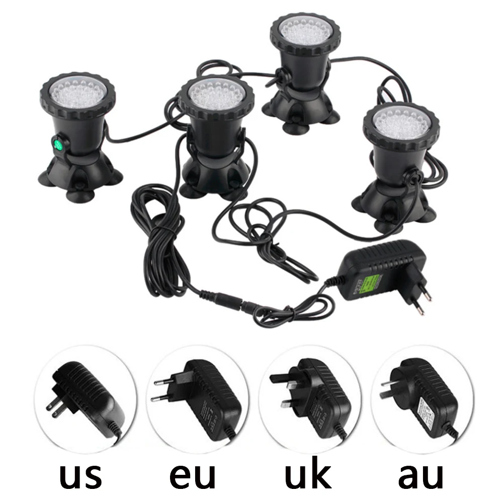 RGB LED Underwater Light IP68 Waterproof Aquarium Lamp 36leds Landscape Spot Light for Swimming Pool Tank Fountains Pond Water