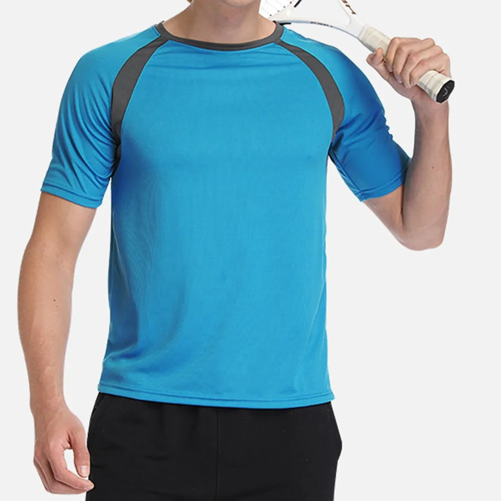 Fashion Men Quick Dry Running T Shirt Loose Tops Breathable Camping Hiking Cycling T-shirts Short Sleeve Tees Mens Sportswear