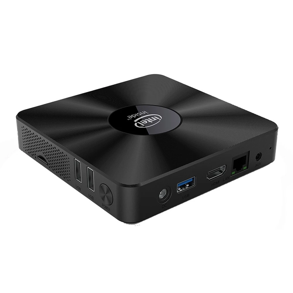 Mới Nhất Tivi BOX 4G RAM 64G Nhỏ Mini Máy Tính T92 Intel Atom Z8350 Windows 10 Ubuntu 16.04 Dual hệ Thống HDMI LAN Mini PC Máy Tính Để Bàn