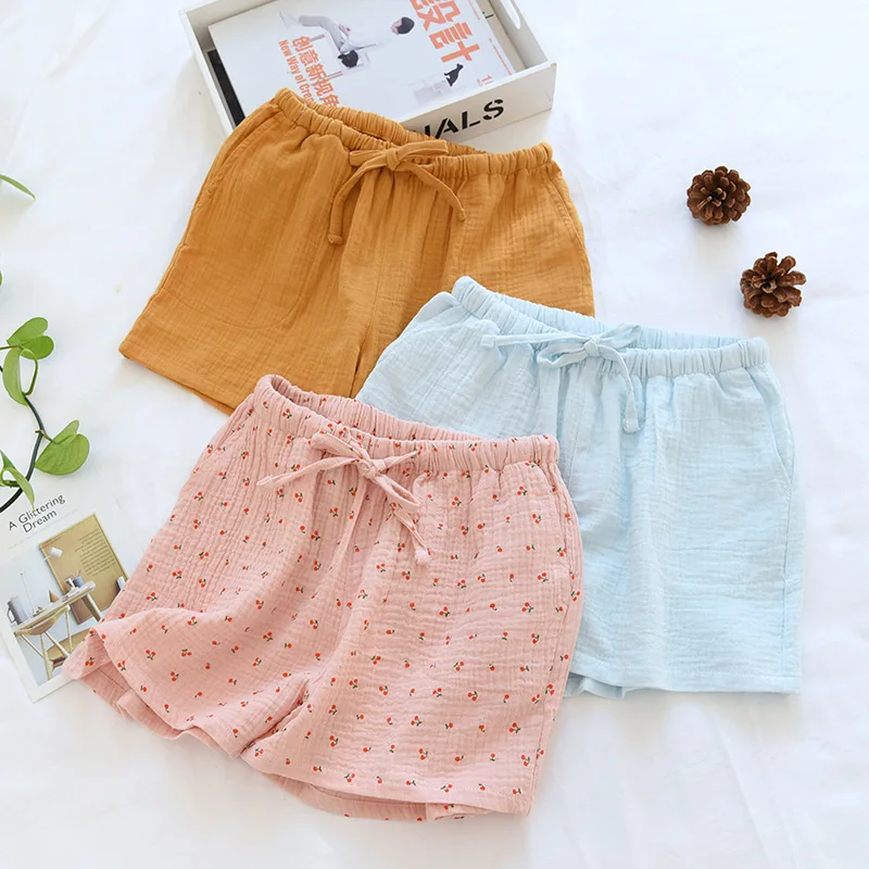 Summer new multi color crepe women\'s shorts loose leisure home Cool Short Pajamas beach pants