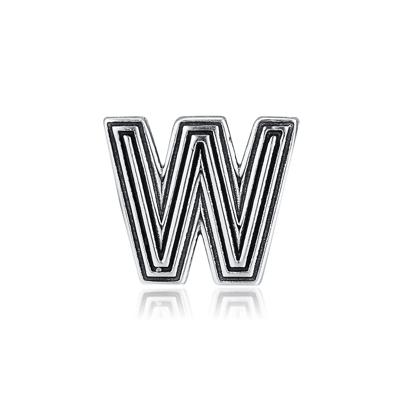 

Charms Fits for Europe Bracelets Necklaces Letter W Clip Beads 100% 925 Sterling Silver Jewelry Free Shipping