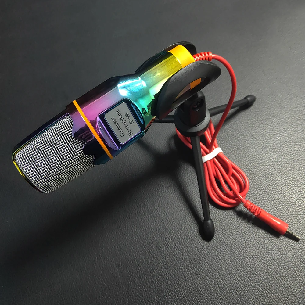 Wired Computer Microphone Portable Plug Play Studio Podcast Singing Recording Noise Reduction Desktop Condenser Sound Microphone