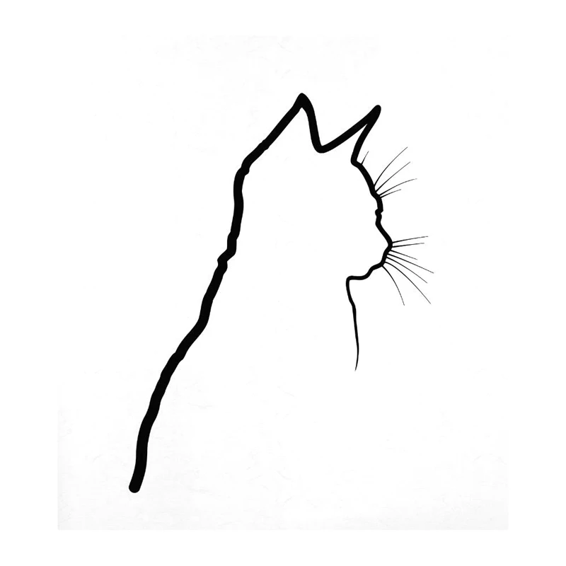 

10CM*13.2CM Decal Shadow Cat Kitten Animal Pet Vinyl Car Sticker Black Silver for Renault Stickers
