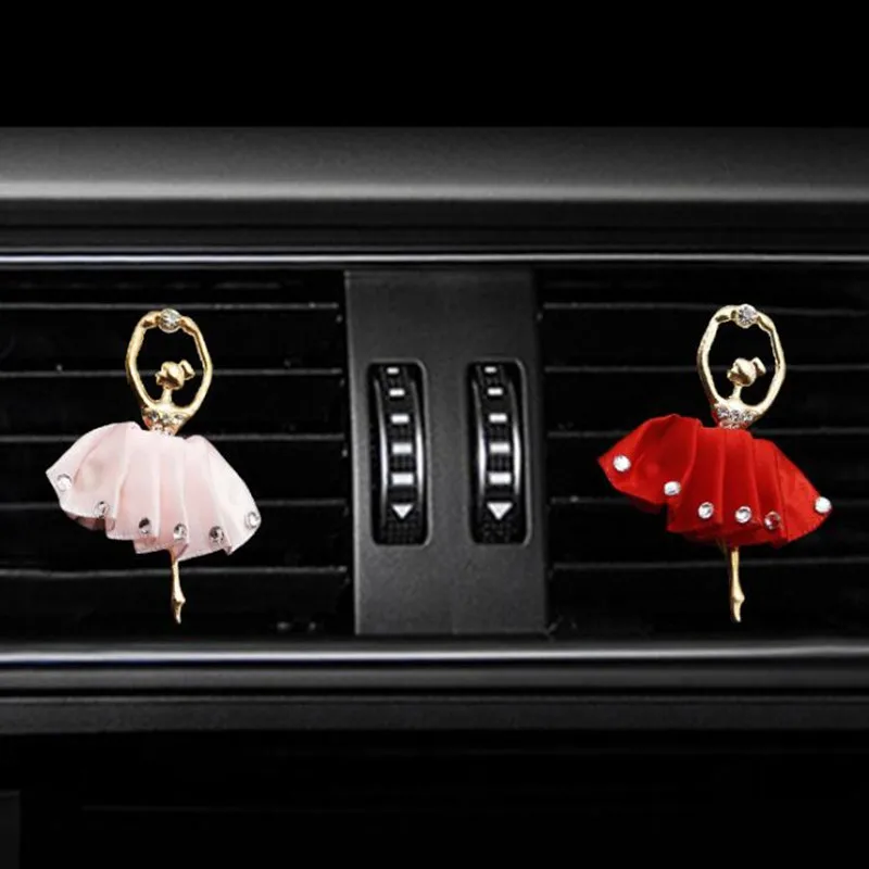 1pc Diamond Ballerina Style Vehicle Air Outlet Decoration Air Freshener Car Perfume Clip