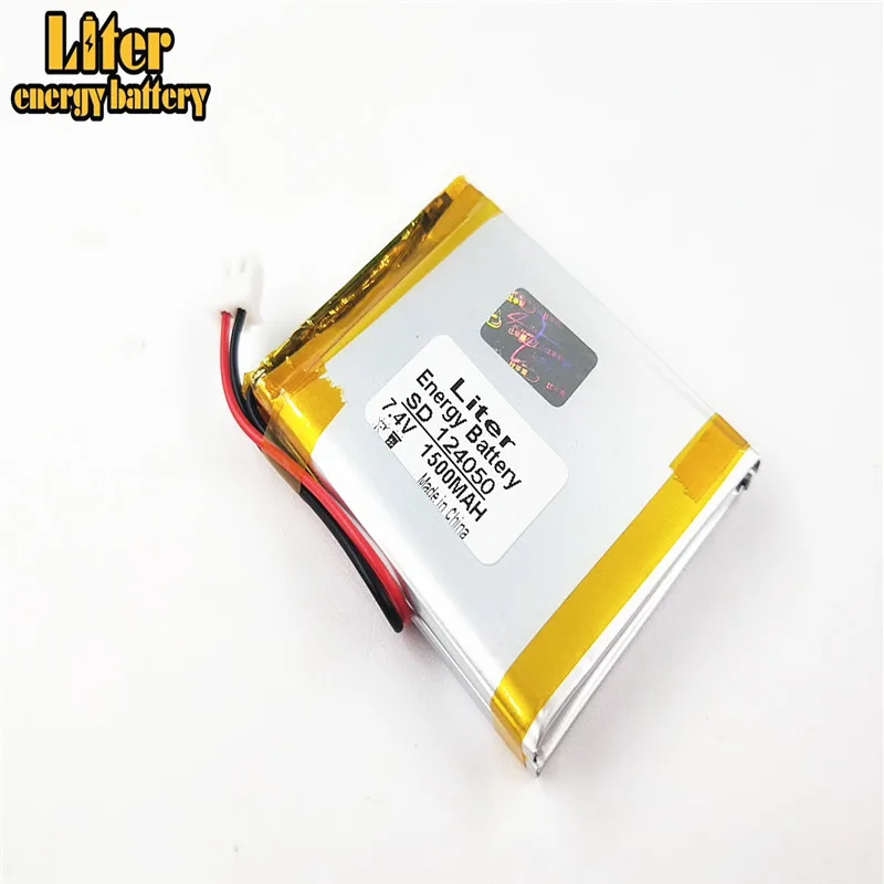 XH2.54/2P connector 7.4V 1500mAh 124050 Polymer Li-ion battery for DVD player TV Digital Satellite Finder Meter WS-6933, WS-6923
