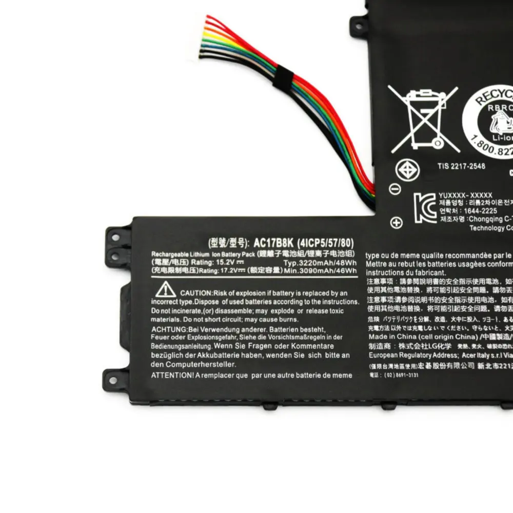 NEW AC17B8K Laptop Battery For Acer SWIFT 3 SF315-52-33KX SF315-52G 52G-855Z 52G-82TV 83A6 51AK 4ICP5/57/81 15.2V 48WH