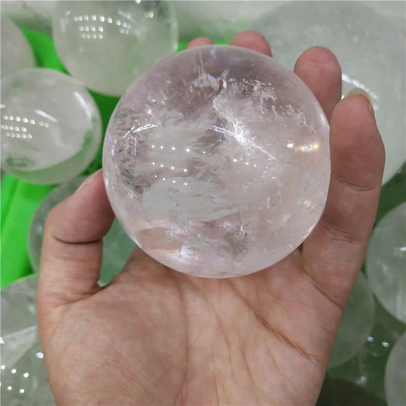 

Natural Clear White Crystal Quartz Sphere Ball Specimen Collection Healing