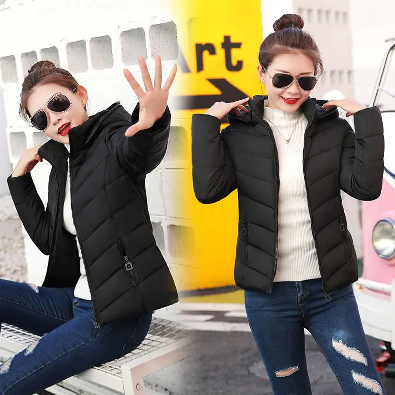 Cotton-Padded Jacket Female 2023 Autumn Winter New Style Short Slim Down Cotton Lady Padded Small Down Coat Women Parkas  A284