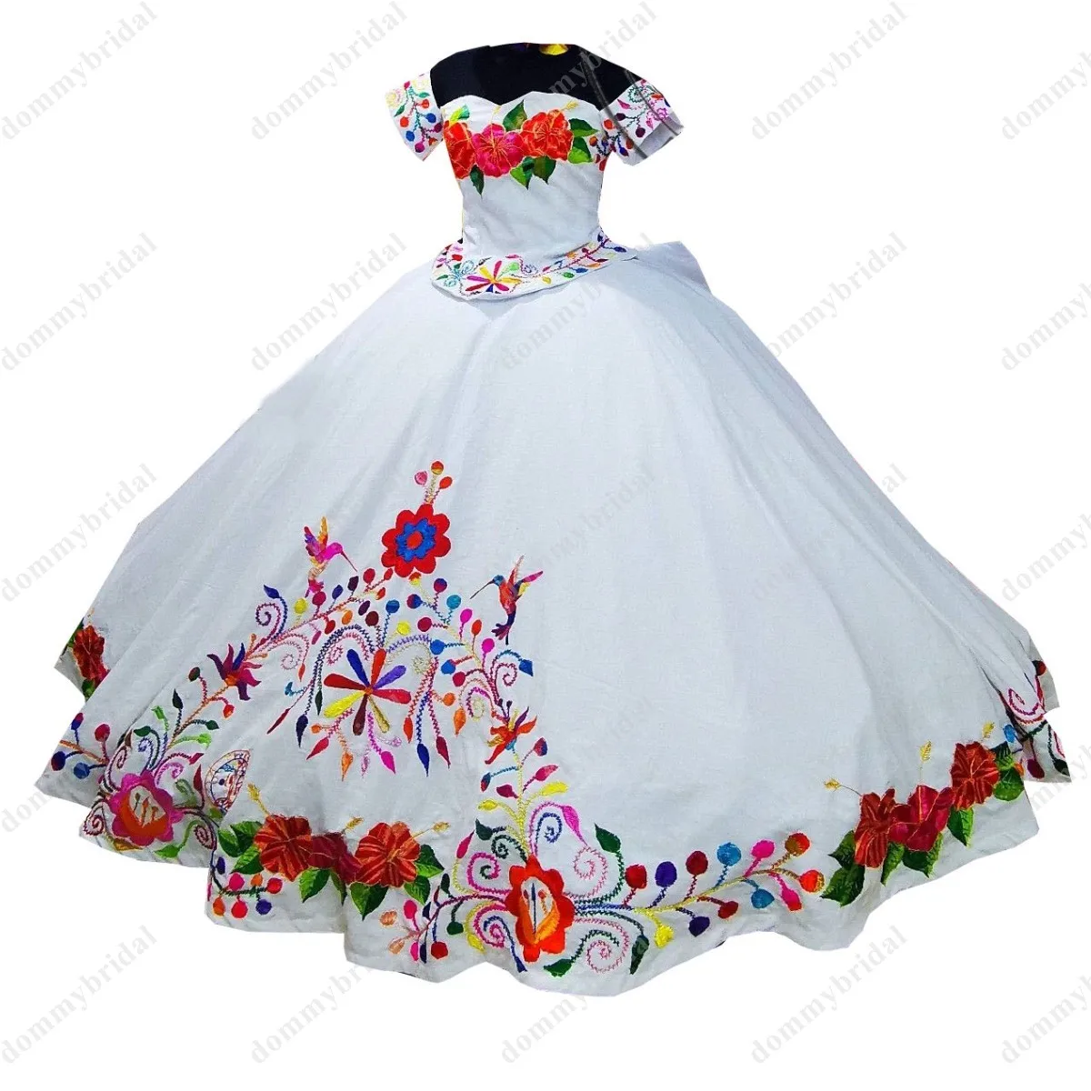 Vestido De Anos 15 16 Meisjes Vintage Witte Bloem Borduren Goedkope 2022 Quinceanrea Prom Jurken Mexicaanse Off Schouder Mouwen