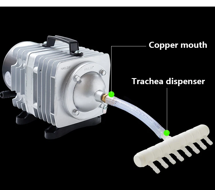 Hailea ACO-208 ACO-308 ACO-318 Electromagnetic Air Compressor Portable Koi Fish Tank Bubble Aquarium Air Pump Pond Aerator