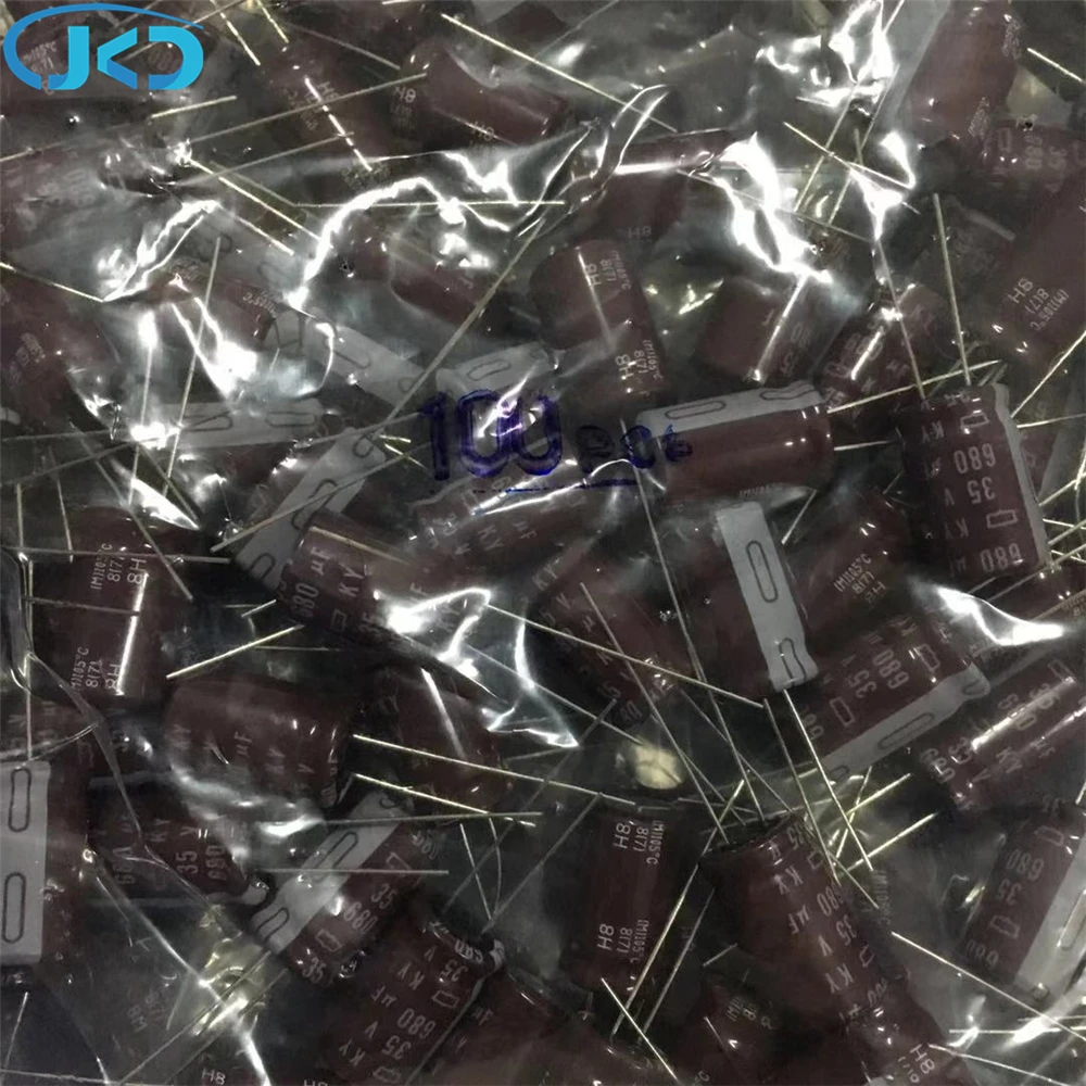 10pcs/Lot 680uF 35V NIPPON NCC 12.5x20mm Low ESR 35V680uF Aluminum Electrolytic Capacitor