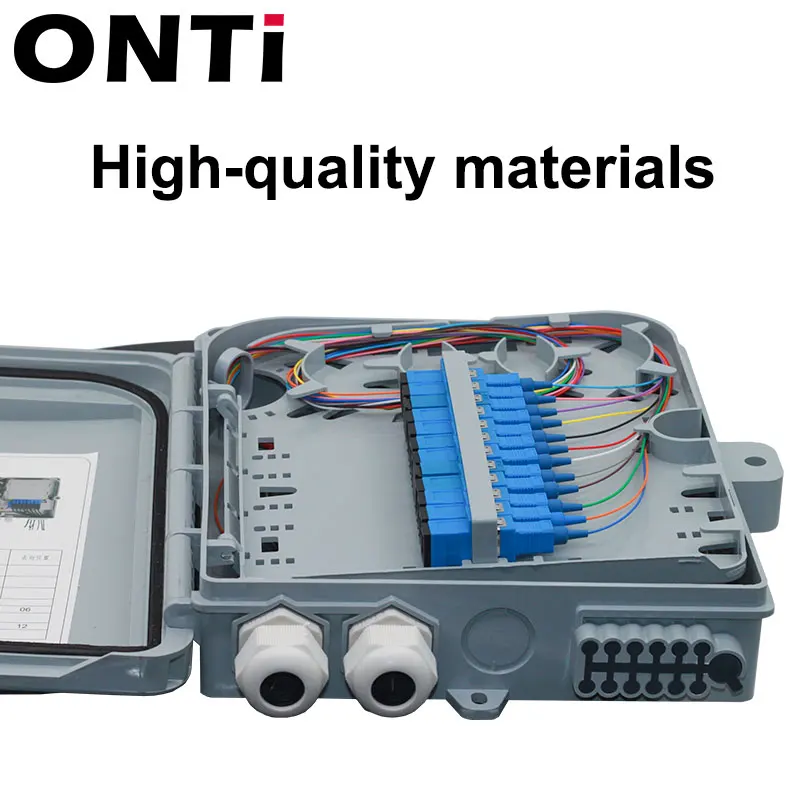 Imagem -06 - Caixa de Distribuição da Fibra Ótica Onti-ftth Completa com Trança do Único Modo Adaptador do sc Terminação 12 ou 24 do Núcleo