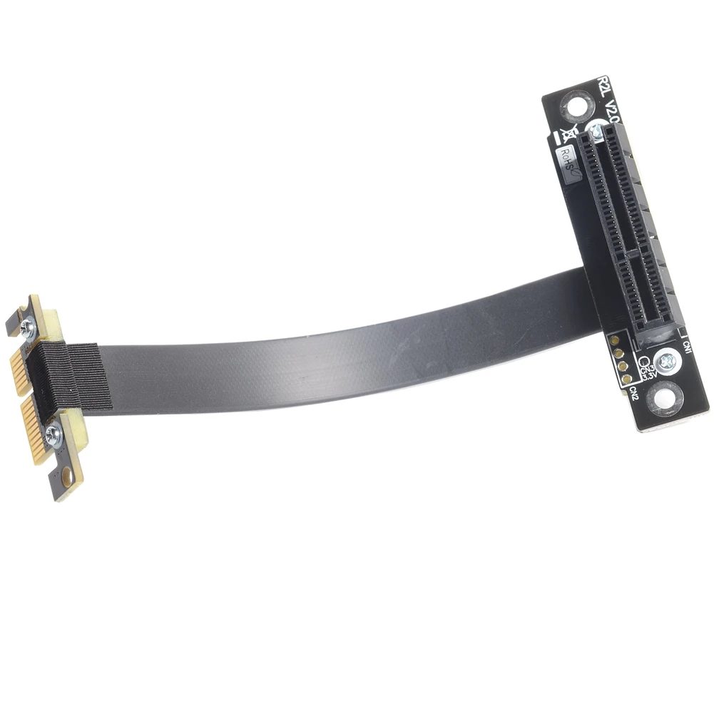 PCIE Riser PCIe 3,0 x1 Männlichen zu x4 Weibliche Kabel EMI Abschirmung 8Gbps PCI-E 1x 4x Riser Extender Band Kabel ellenbogen Right angle