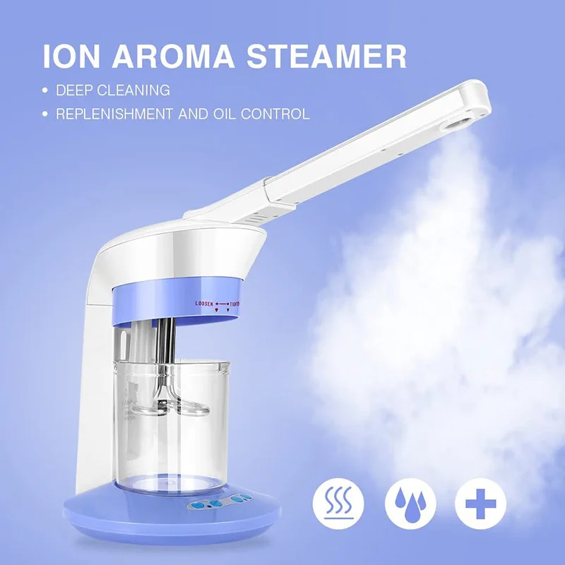 2-in-1 Facial Steamer Hair Therapy Steamer Salon Home Ozone Steaming Ion Sparyer Skin Beauty Care Machine for Home Salon Beauty