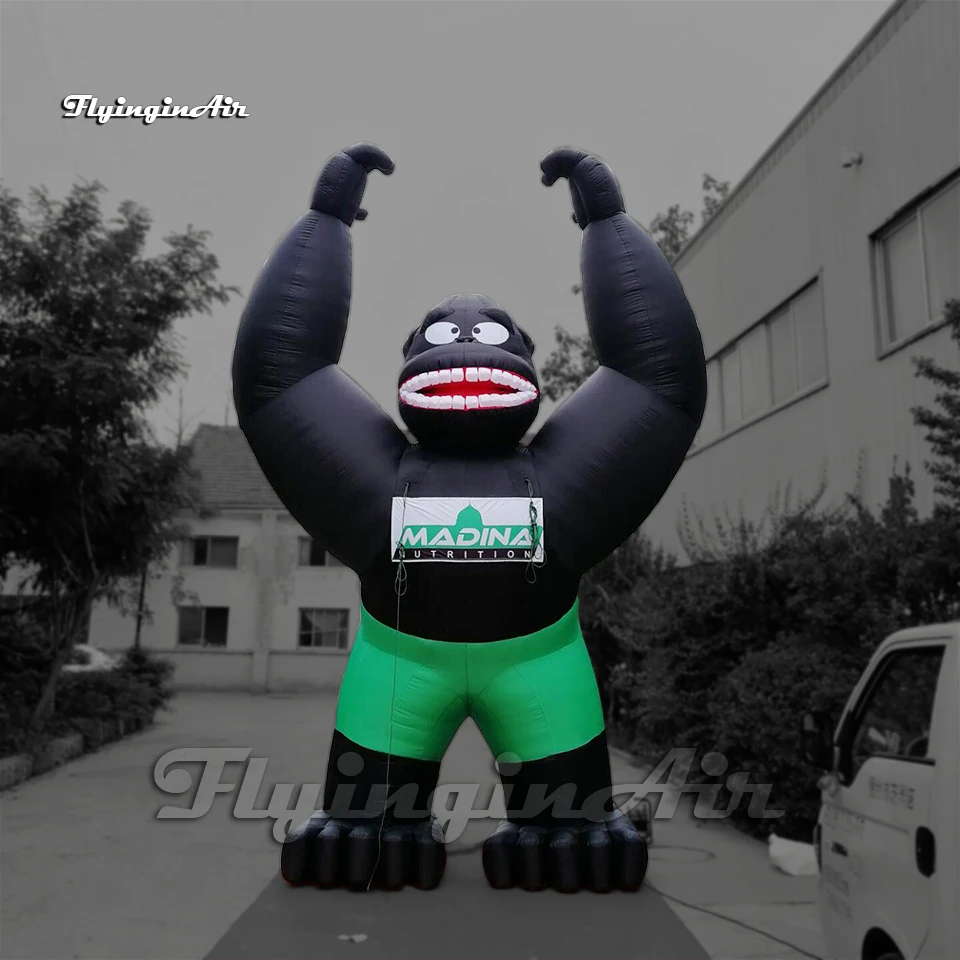 

Outdoor Advertising Inflatable Baboon 6m Blow Up Animal Mascot Model Chimpanzees Black Gorilla Balloon For Event