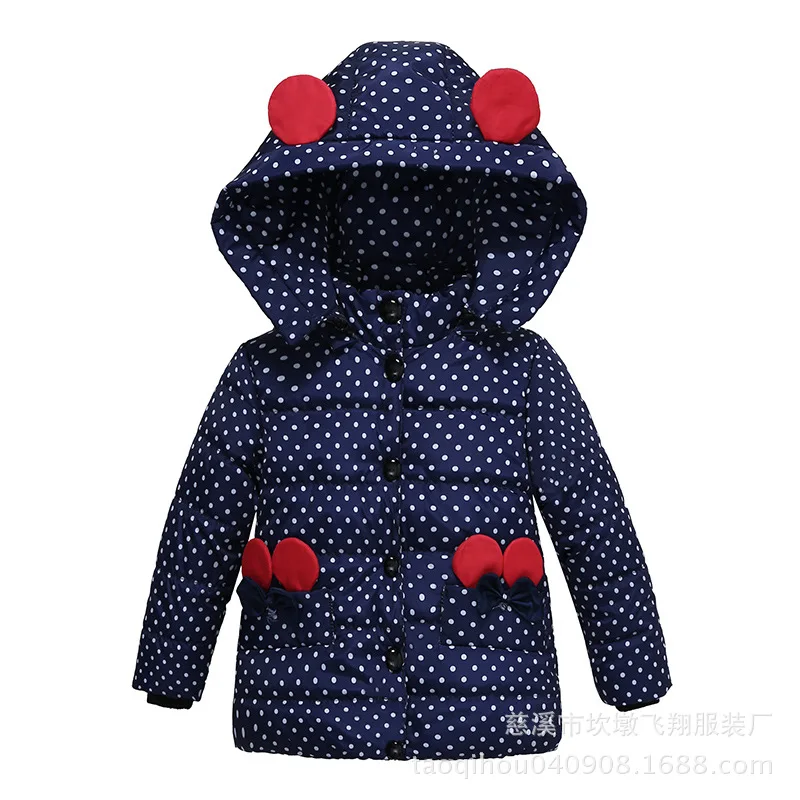 Autunno inverno Dot Girls Jacket Keep Warm Fashion giacca a vento con cappuccio capispalla festa di compleanno cappotto di natale abbigliamento per